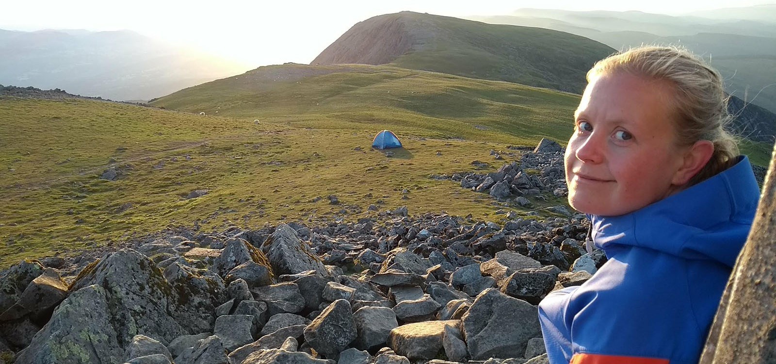 Hiker on a mountainside